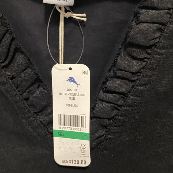 Tommy Bahama® Women's Sleeveless Two Palms Linen Double Ruffle Dress - Picture 2 of 5